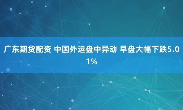 广东期货配资 中国外运盘中异动 早盘大幅下跌5.01%