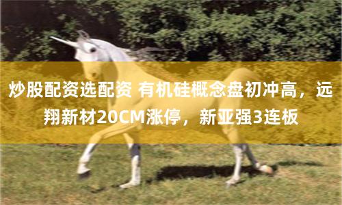 炒股配资选配资 有机硅概念盘初冲高，远翔新材20CM涨停，新亚强3连板